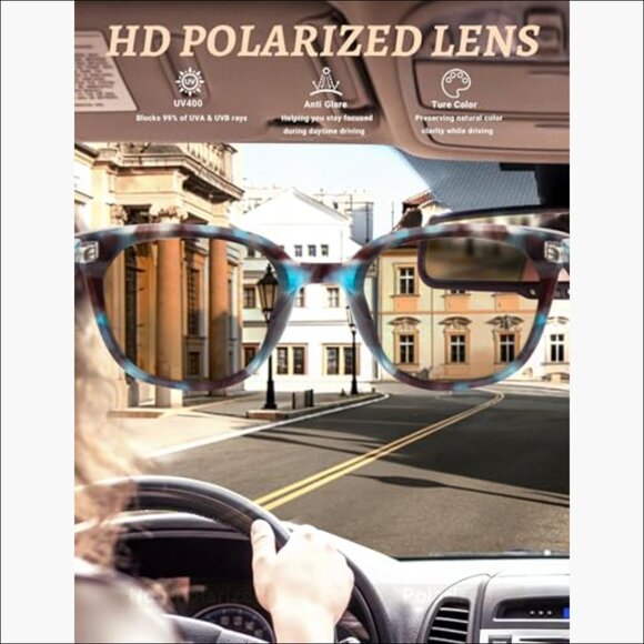 Polarized Cat-Eye Sunglasses with Acetate Frame and Nylon Lens